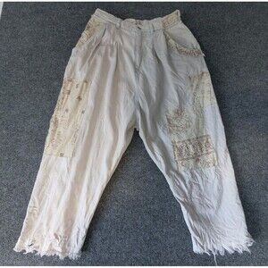 We The Free People North Star Patched Harem Wide Leg Pants Jeans Women's Size 28